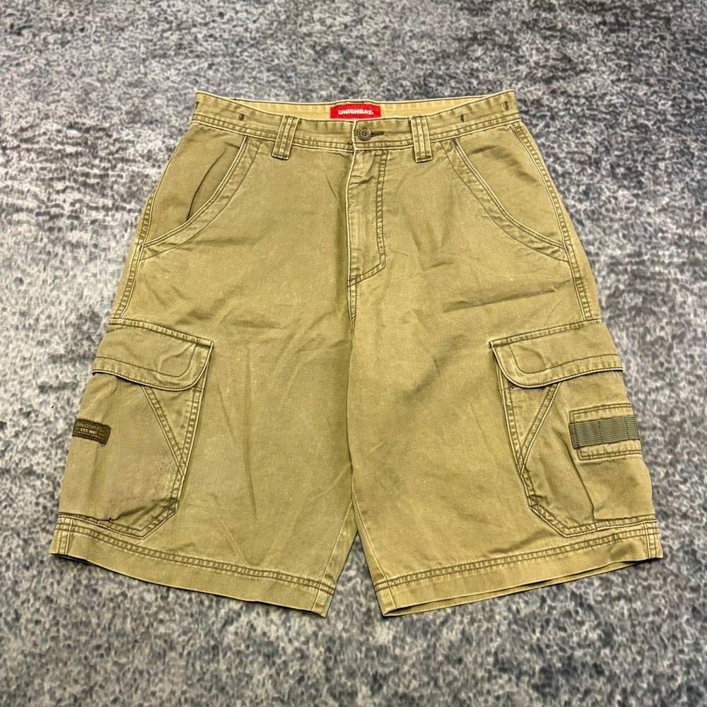 Unionbay Cargo Shorts‎ Mens 31 Tan Baggy Utility Skater Outdoor Vintage Y2K